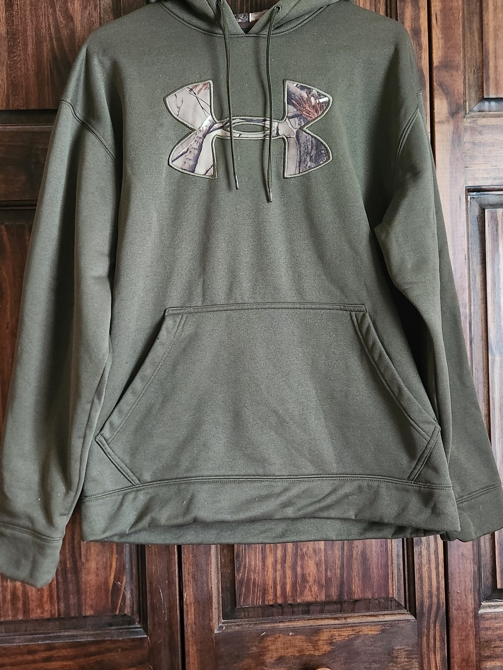 Under Armour Olive Green Crewneck Hoodie with Camo Logo